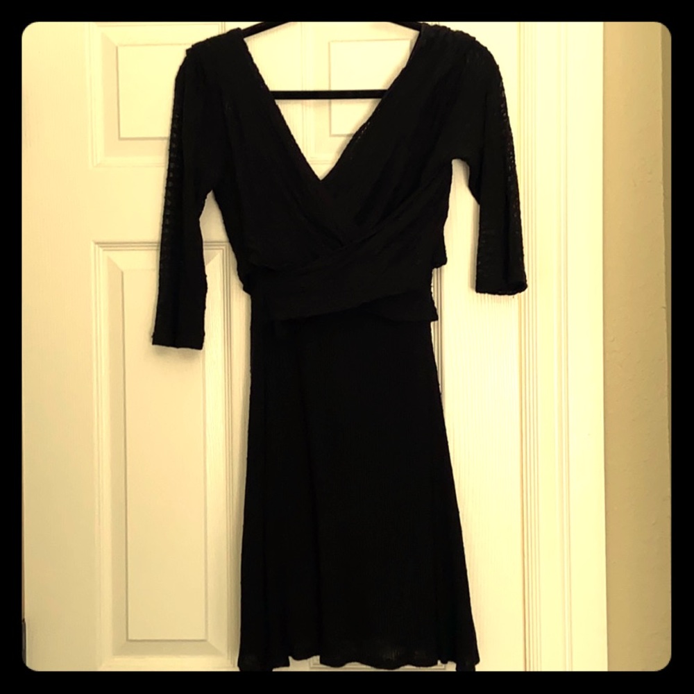 Black V-Neck Dress from Anthropologie
